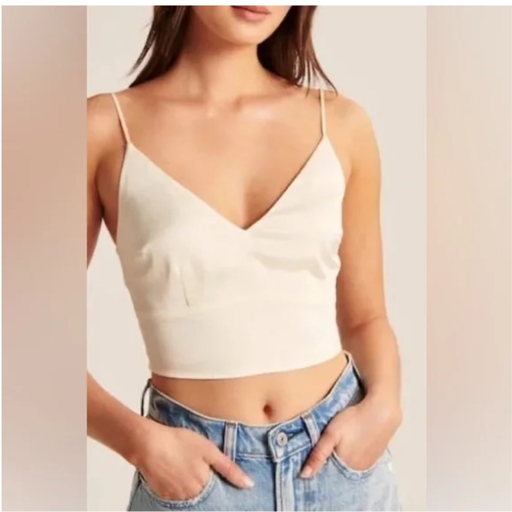 Abercrombie Cropped Satin Tank Top